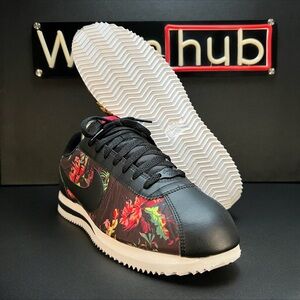 Nike Cortez Basic Floral Shoes • BV6067-001 • Black / Floral • Mens Size 10